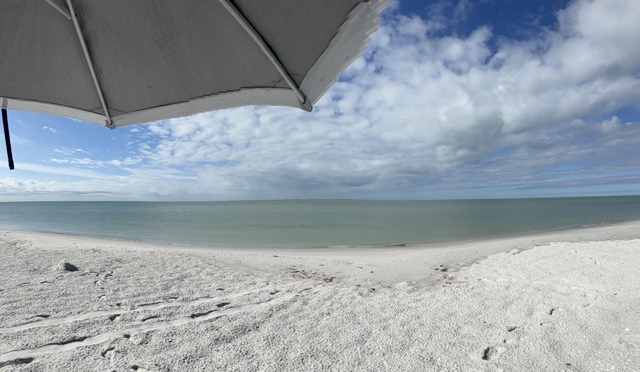 Private beach access view