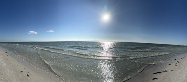 Private beach access view