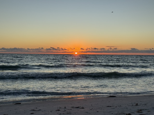 Sunset from the private beach access