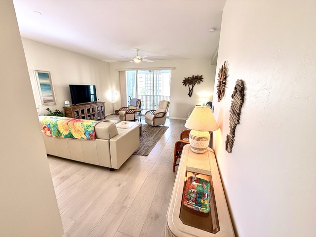 Living room with TV and seating