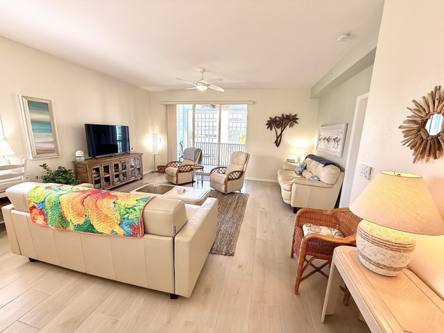 Living room with sofa and reading lamp