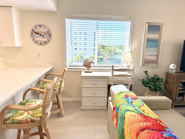 Desk nook with window view