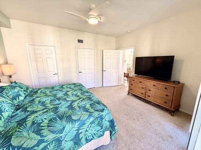 Primary bedroom with TV and dresser