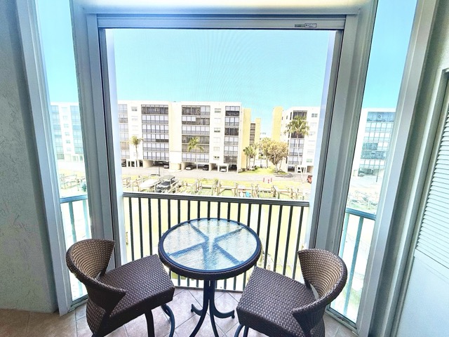 Balcony bistro table with view
