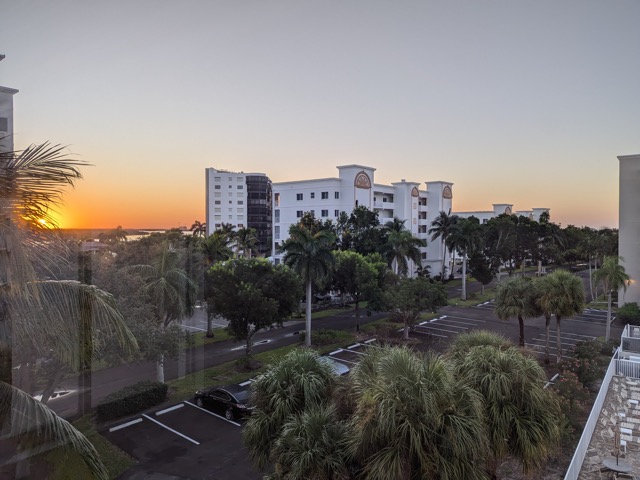 Sunrise view from the property