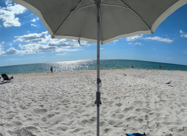 Private beach access view