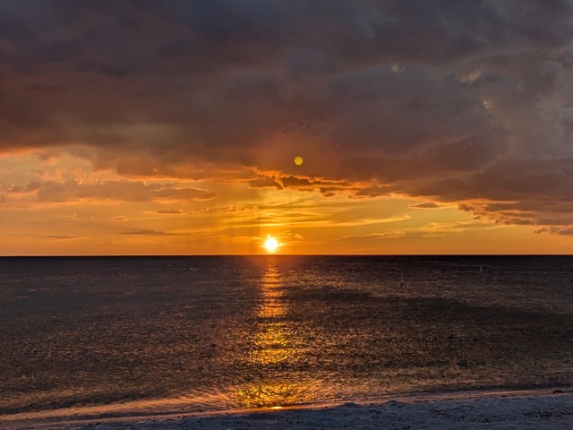 Sunset over the Gulf at Bonita Beach Park