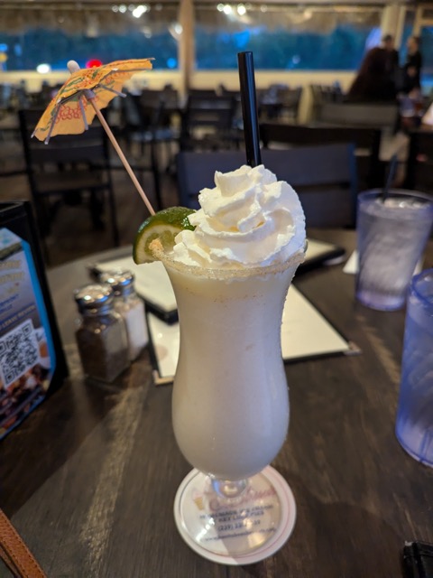 Key lime pie frozen drink at Coconut Jack's Waterfront Grille