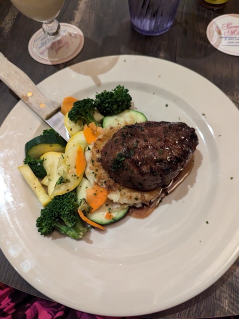 Filet mignon at Coconut Jack's Waterfront Grille