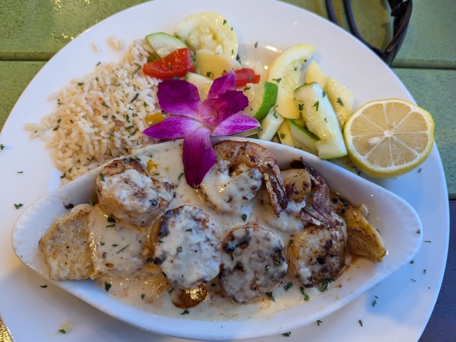 Sailors Delight seafood entree at Nervous Nellie's restaurant